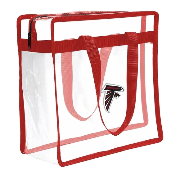 Handbags - Clear Tote Bag with Red Trim